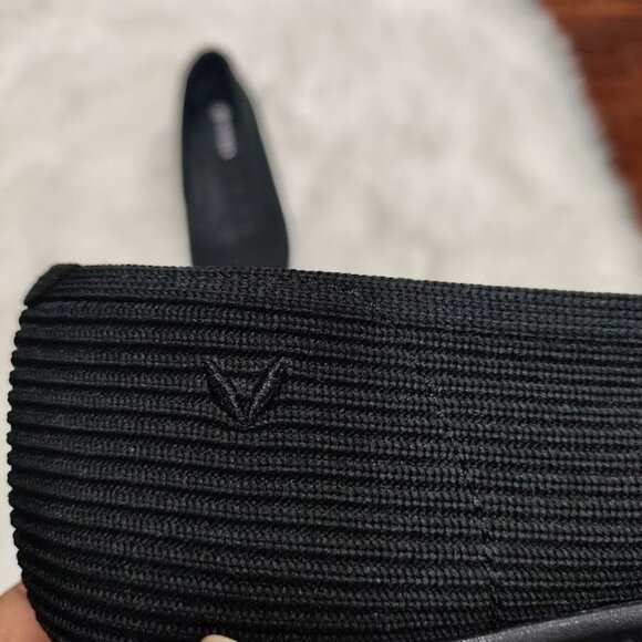 Vivaia Margot Walker Black Square-Toe Flats Women Size 35 Sustainable Knit - Picture 8 of 8